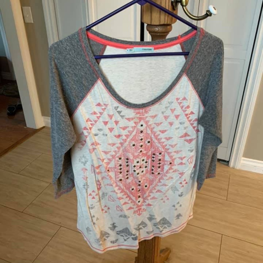 Maurice’s 3/4 Length Sleeve Top with Aztec Print